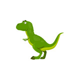Fototapeta Dinusie - T-rex theropod dino extinct animal, coelurosaurian dinosaur isolated green cartoon animal. Vector Parasaurolophus, Tyrannosaurus. Tyrannosauridae or tyrannosaurids, tyrant lizards prehistoric reptile