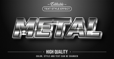 Editable text style effect - Metallic theme style.