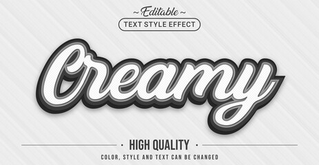 Poster - Editable text style effect - White Creamy with Black Outline text style theme.