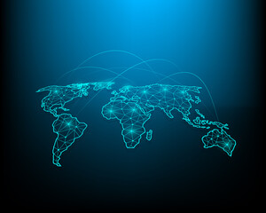 Illustration of business exchange and financial investment with high speed network around the world.