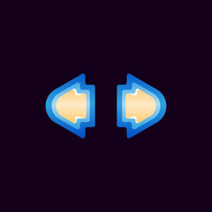 Wall Mural - set of fantasy game ui glossy button arrow set for gui asset elements vector illustration
