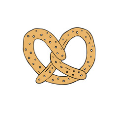 Poster - Vector hand drawn doodle sketch colored pretzel isolated on white background