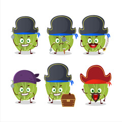 Sticker - Cartoon character of romain letuce with various pirates emoticons