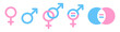 Gender male and female, Couple sexuality symbol, Man and woman equality vector icon