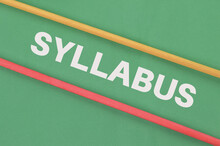 Wooden Sticks Over Green Background Written With Text SYLLABUS.