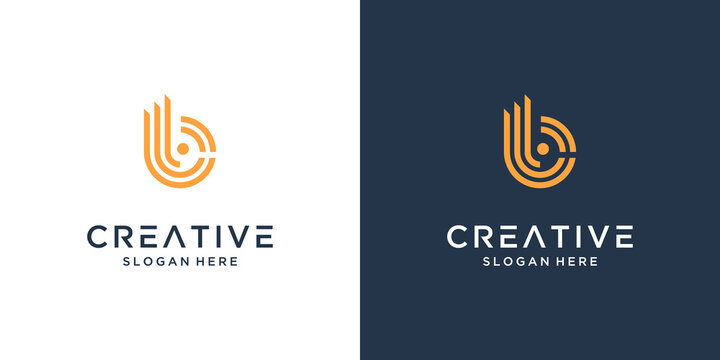 Abstract letter B logo design inspiration