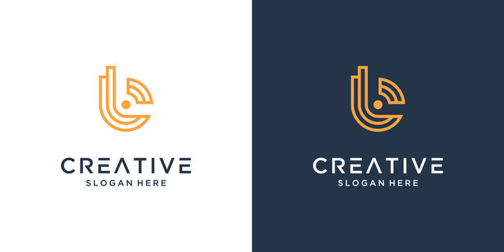 Abstract letter B logo design template
