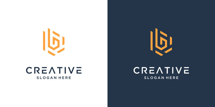 Abstract letter B logo design template