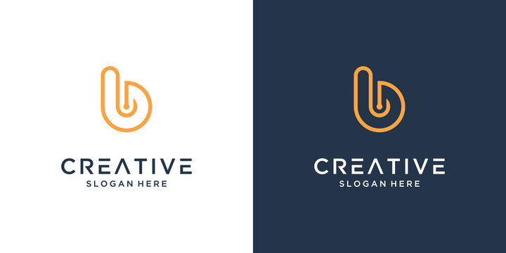 Minimalist letter B logo design inspiration