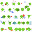 Antibiotic resistance icons set. Cartoon set of antibiotic resistance vector icons for web design