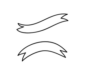 Poster - female black and white ink ribbons. hand made vector objects for design. hand drawn trendy wedding i