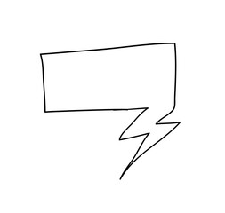 Poster - Hand drawn set of doodle speech bubbles. Vector pop art objects on transparent background