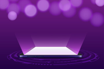 Smartphone mobile screen with technology mobile display light