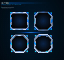 Poster - futuristic technology frames interface hud element design for ui games. web and app. Futuristic user interface. Vector design template
