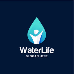 Wall Mural - water life logo design vector illustration