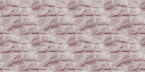 Wall Mural - Wool Knit Seamless. Pink Scandinavian-Style.