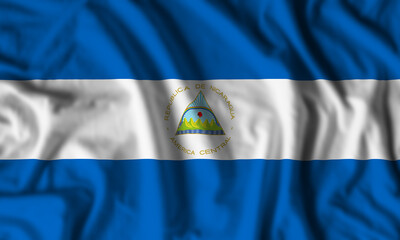 Wall Mural - Nicaragua flag realistic waving