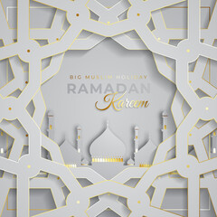 Wall Mural - Ramadan Kareem background islamic greeting design with Arabic pattern - Text translation: Ramadan Kareem - May Mercy Bless you during the holy month