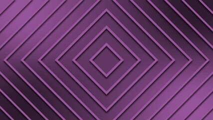 Poster - Abstract tunnel movement of square graphic elements - lines of the shape and background in purple color - endless loop