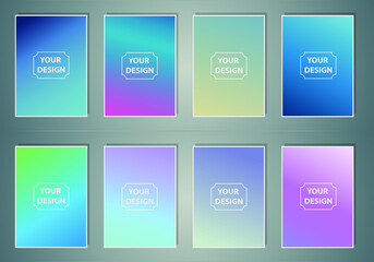 Poster - Colorful vector blurred gradient textures. Background for Social media post, wallpaper, mobile app, screen 
