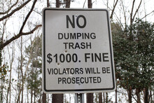 No Dumping Trash Sign In Rural Georgia