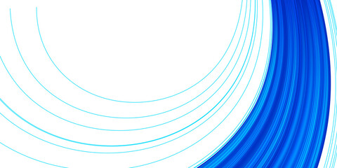 Fototapete - Blue Light Wave Abstract Background with White Space