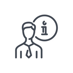 Fototapete - Info assistance line icon. Customer support service vector outline sign.