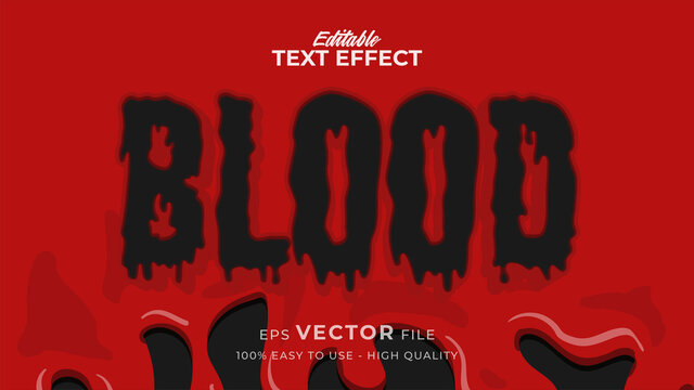 Editable text style effect - red blood text style theme