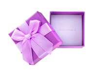 Purple Gift Box. Isolated On White Background.
