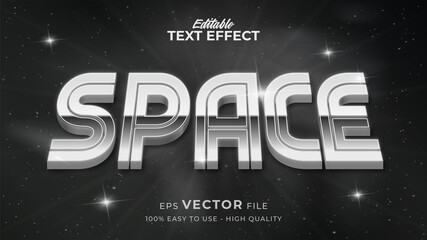 Wall Mural - Editable text style effect - Retro Space with Silver text style theme