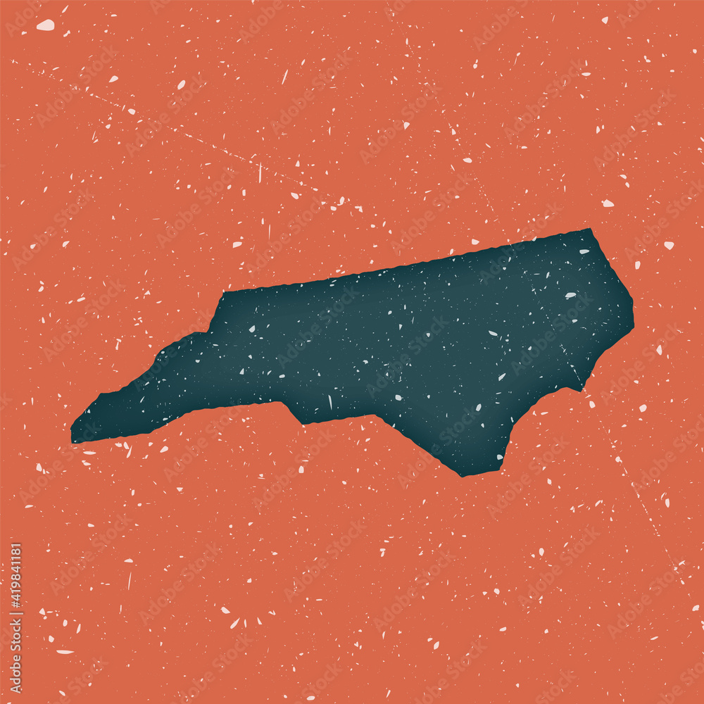 North Carolina vintage map. Grunge map of the US state with distressed ...