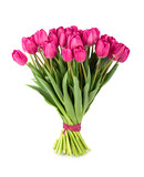 Fototapeta Tulipany - Fresh bouquet of pink tulips
