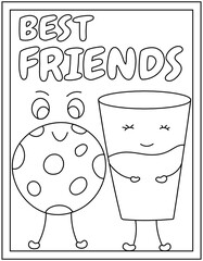 Poster - 
Best friends template in hand drawn vector 

