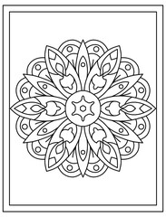 Wall Mural - 
A linear design vector of mandala pattern flower 

