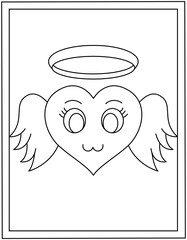 Sticker - 
A coloring page of a heart

