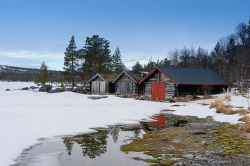 Wall Mural - View from Synnervika at Femunden, Norway.