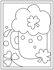 Poster - 
Shamrock beer colouring page vector download

