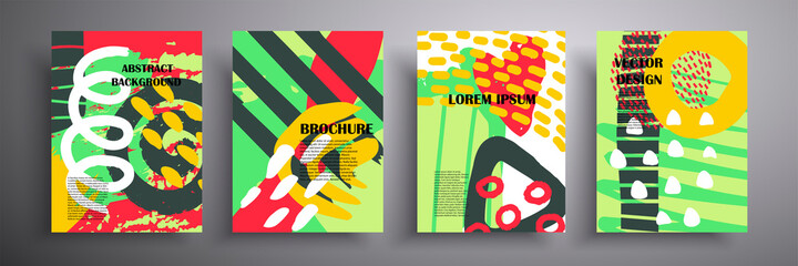 Fashionable cover designs. Compositions of minimal geometric shapes. Suitable for brochures, posters, covers and banners.