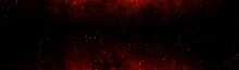 Fire Embers Particles Over Black Background. Fire Sparks Background. Abstract Dark Glitter Fire Particles Lights.