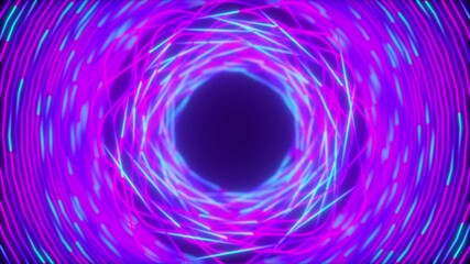 Poster - Random neon splines, computer generated. 3d rendering glowing background
