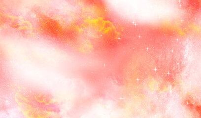Wall Mural - abstract pink galaxy. watercolor cosmic texture with stars. night sky. milky way deep interstellar. 
