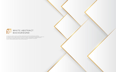 Wall Mural - Abstract gradient grey and white paper cut style background with golden light combination . Modern futuristic design. You can use for cover template, poster, banner web, Print ad. Vector illustration