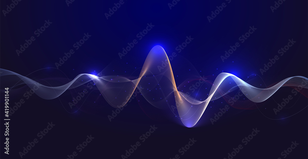 Abstract technology background with equalizer light effect ...