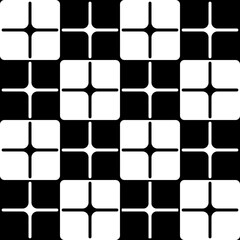 Poster - Checkered Crosses Pattern. Black And White Colors.