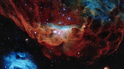 Wall Mural - Flying through space passing stars. Space background. Gas Cloud Deep Space. Billions of stars in the Milky Way galaxy. Nebula, Dust particles Clouds Starfield Space travel concept. Seamless loop