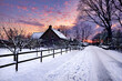 View of winter landscape in rural Holland