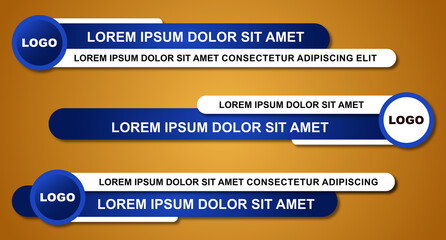 Wall Mural - modern stylish lower third banner template design. graphic set of broadcast news lower thirds banner