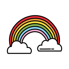 Poster - clouds and rainbow