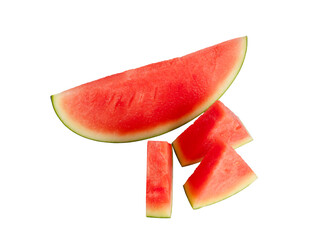 Wall Mural - Top view Fresh ripe striped watermelon slice