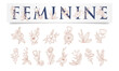 Vector floral feminine line art logo template